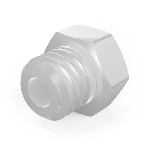 Polypropylene plugs for 10-32 or 1/4-28 fittings